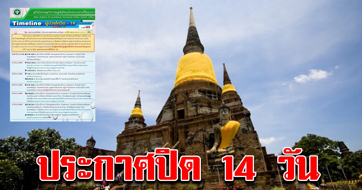 วัดชัยมงคล ประกาศปิด 14 วัน