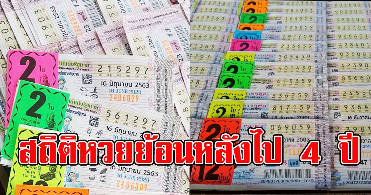 สถิติเลขออก ย้อนหลังไป 4 ปี
