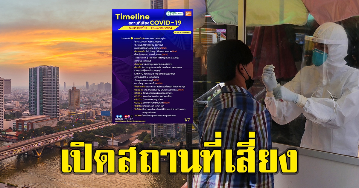 กทม. เปิดไทม์ไลน์ ระหว่างวันที่ 13 - 21 เมษายน
