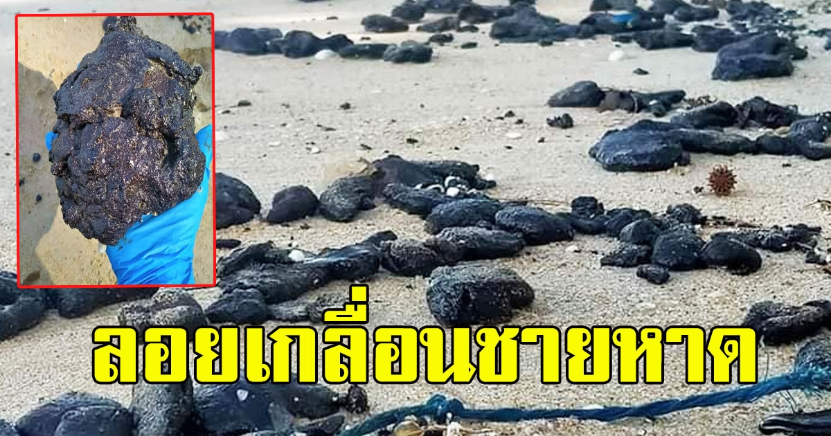 พบก้อนน้ำมัน ลอยเกลื่อน ขึ้นฝั่ง 7 ชายหาดชื่อดังของไทย