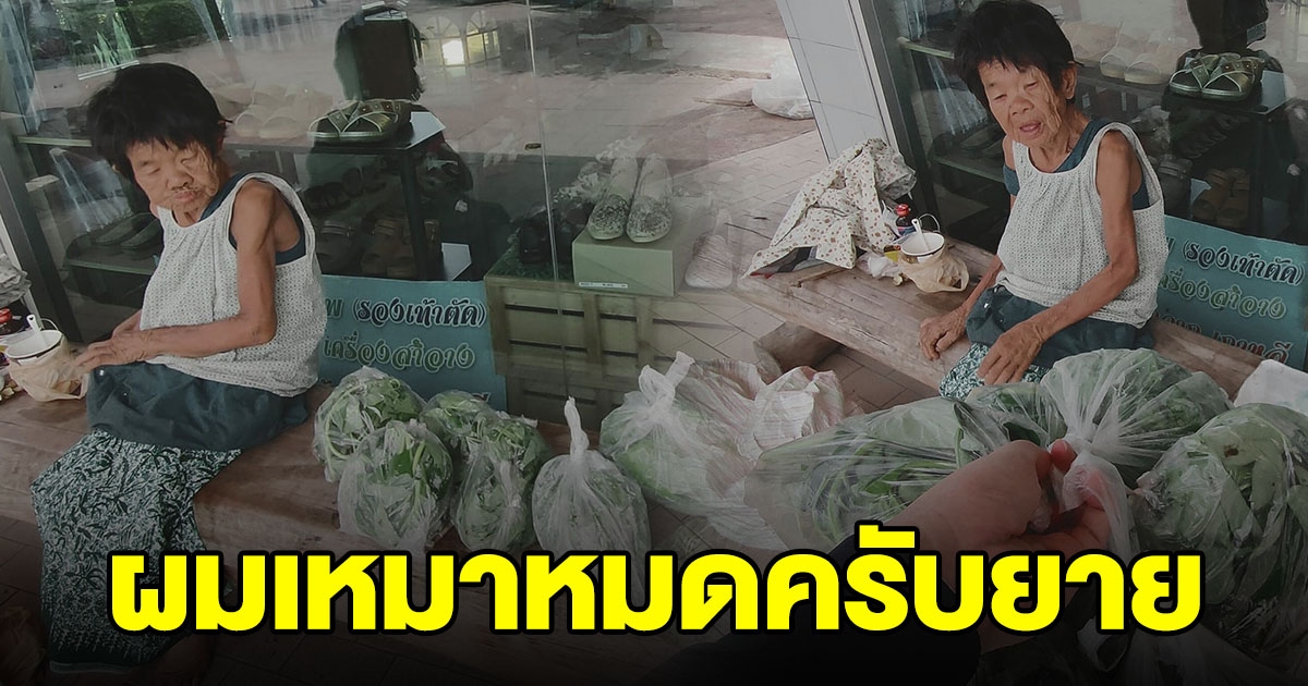 หนุ่มเจอหญิงชรา นั่งขายผัก