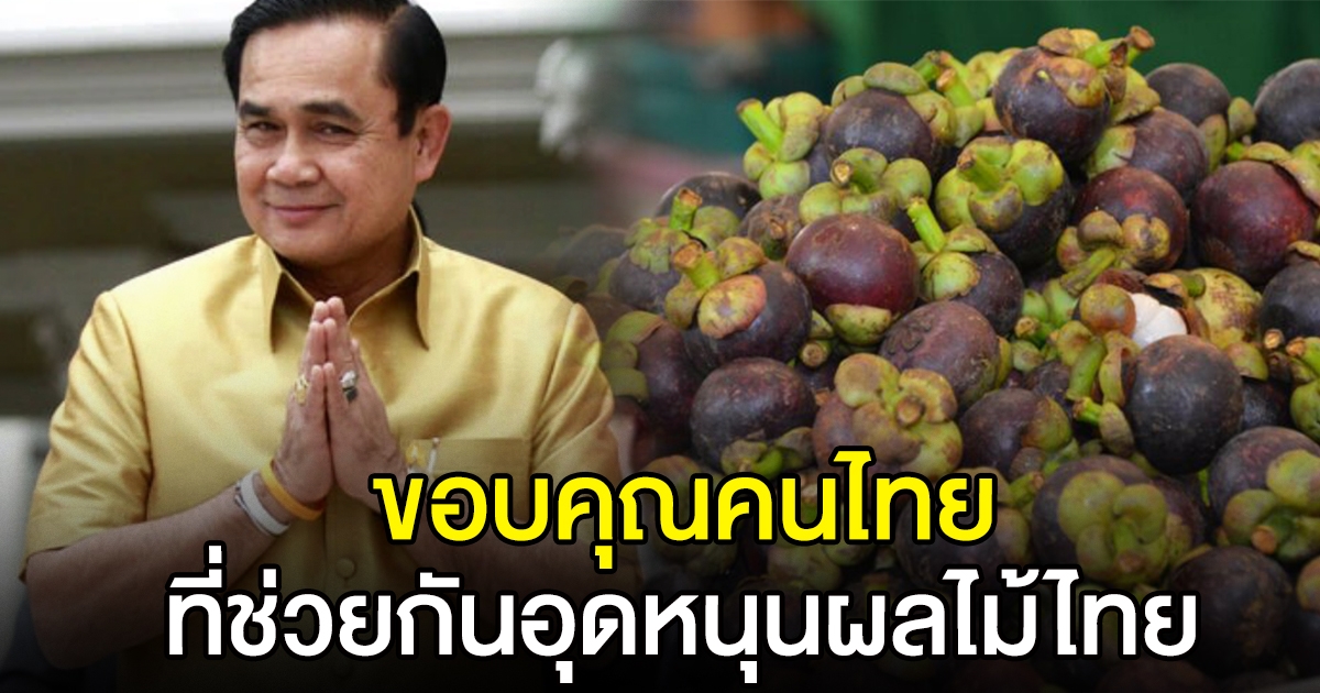 นายกฯ ขอบคุณคนไทย ช่วยอุดหนุนผลไม้ไทย