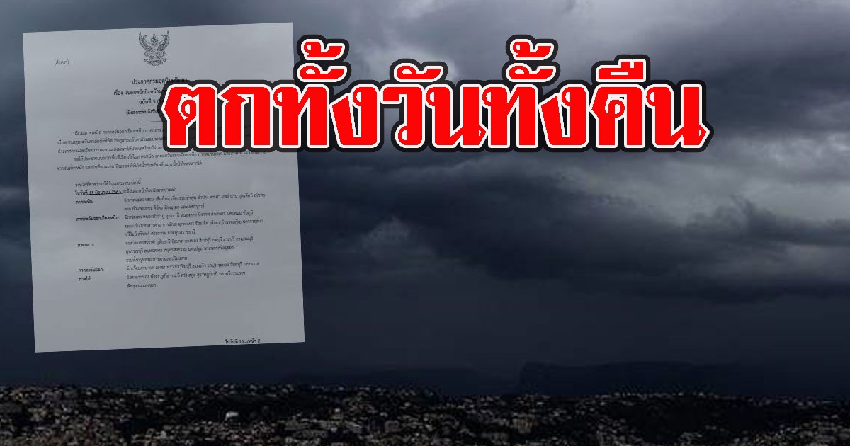 ตกทั้งวันทั้งคืน เปิดพื้นที่เสี่ยง ฝนถล่มหนัก