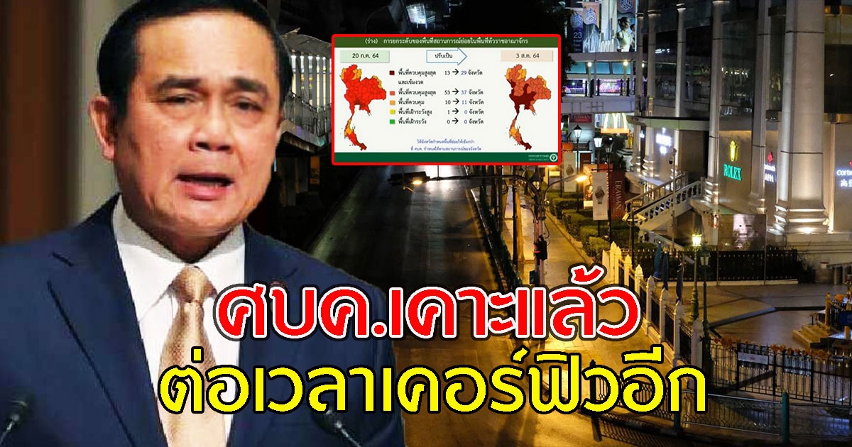 ด่วน ศบค.เคาะแล้ว ต่อเวลาเคอร์ฟิวอีก