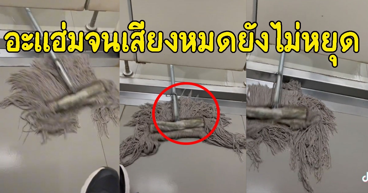 หนุ่มปลดทุกข์ไม่เป็นสุข เจอแม่บ้าน ถูพื้นไม่หยุด