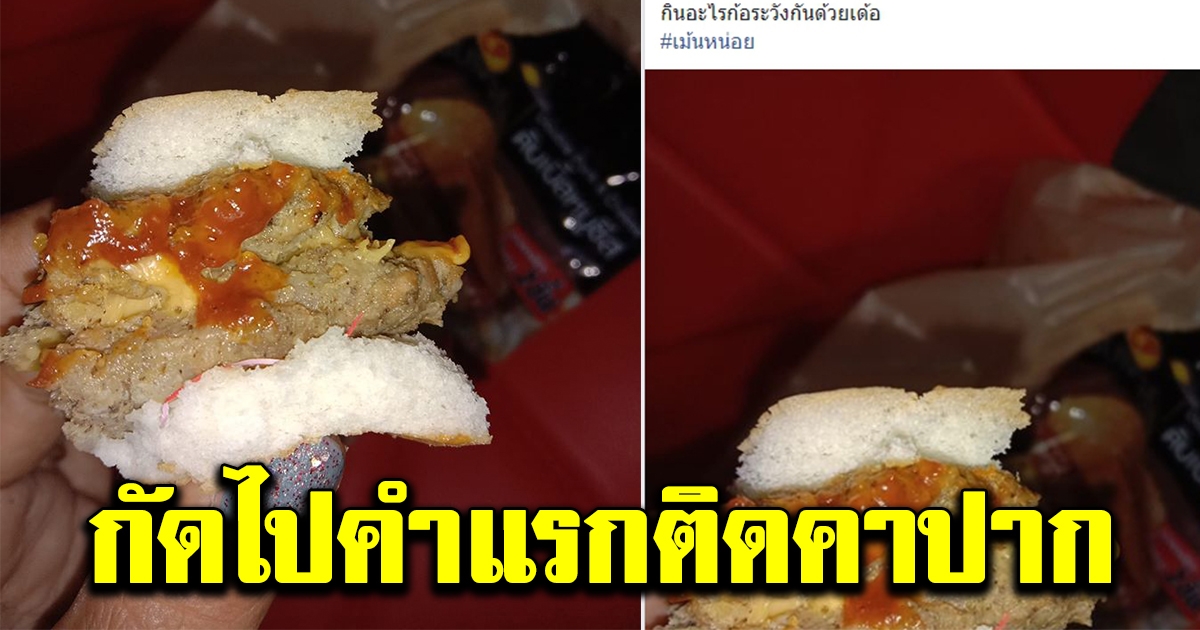 สาวโพสต์กิน เบอร์เกอร์ยี่ห้อดัง