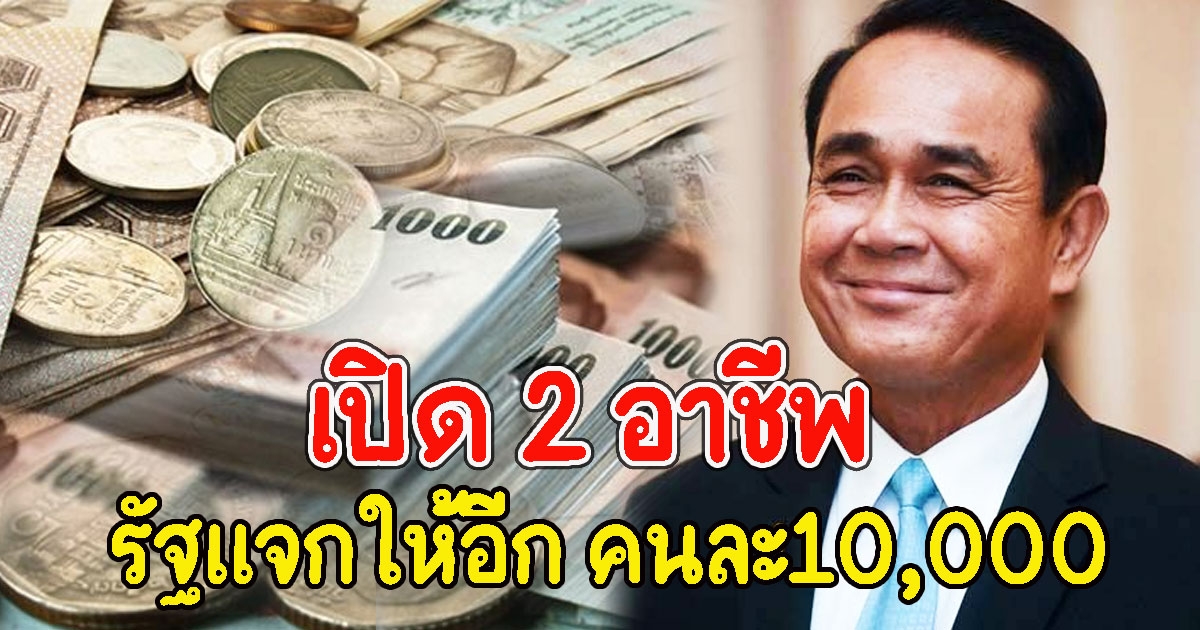เปิด 2 อาชีพ รัฐแจกให้อีก คนละ10,000