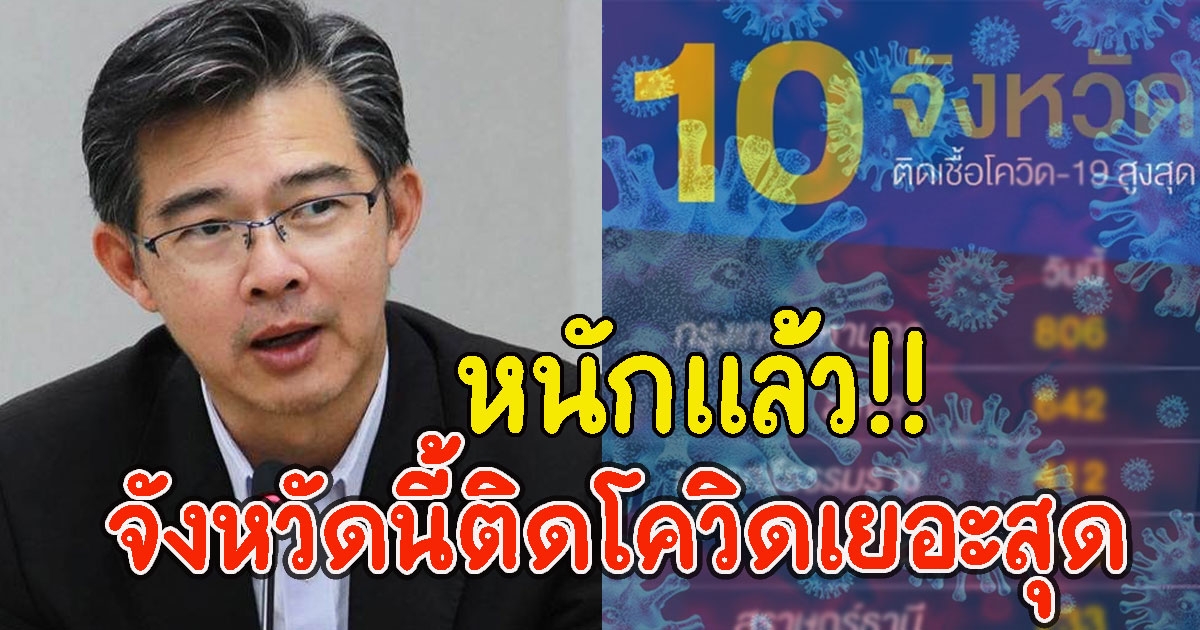 10 อันดับจังหวัด ที่มีจำนวนผู้ติด CV เยอะที่สุดวันนี้