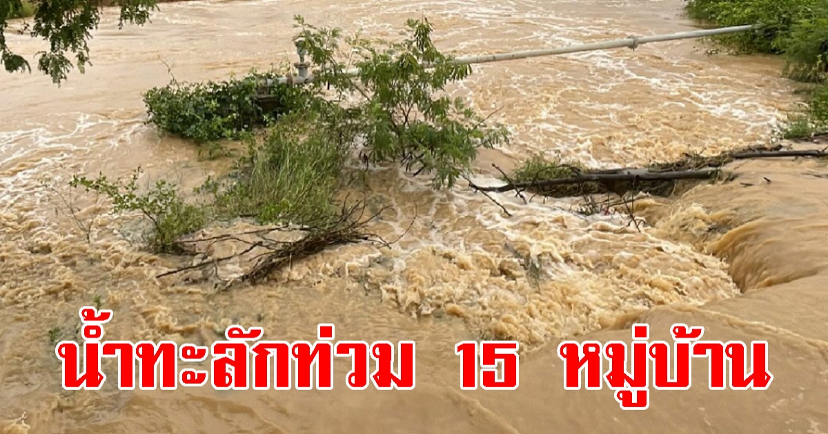 ฝนตกหนัก ทำน้ำท่วม 4 ตำบล 15 หมู่บ้าน