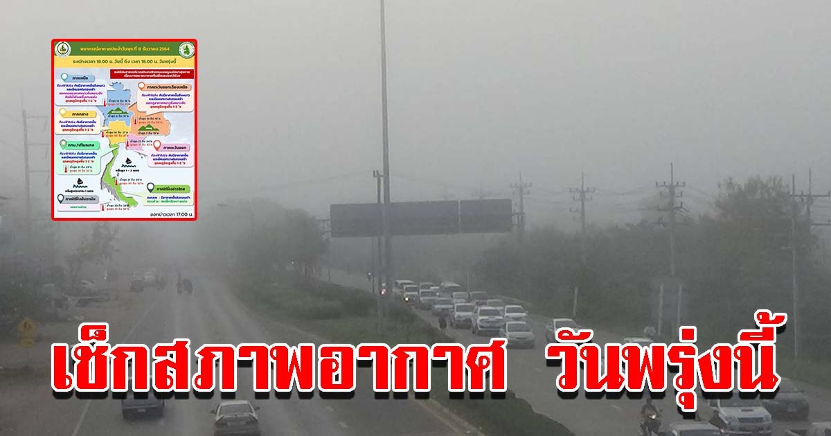 กรมอุตุฯ เผยอากาศวันนี้-พรุ่งนี้ เตรียมรับมือ