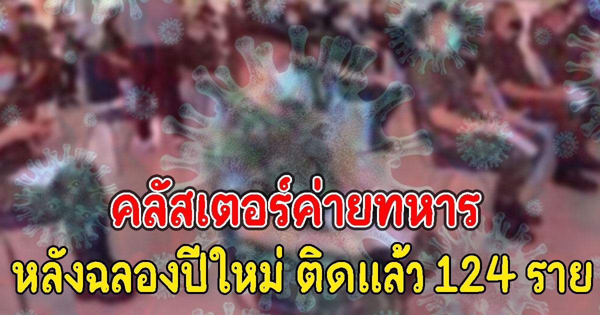 ด่วน พบคลัสเตอร์ค่ายทหาร หลังฉลองปีใหม่ ติดแล้ว 124 ราย