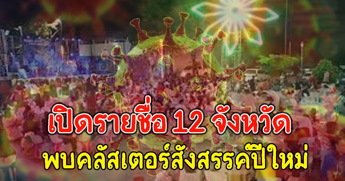 เปิดรายชื่อ 12 จังหวัด พบคลัสเตอร์สังสรรค์ปีใหม่
