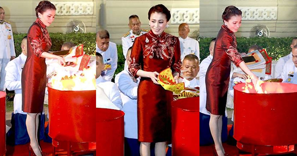 พระสิริโฉมงดงามยิ่ง พระราชินีฉลองพระองค์ค์กี่เพ้าผ้าไหมไทย