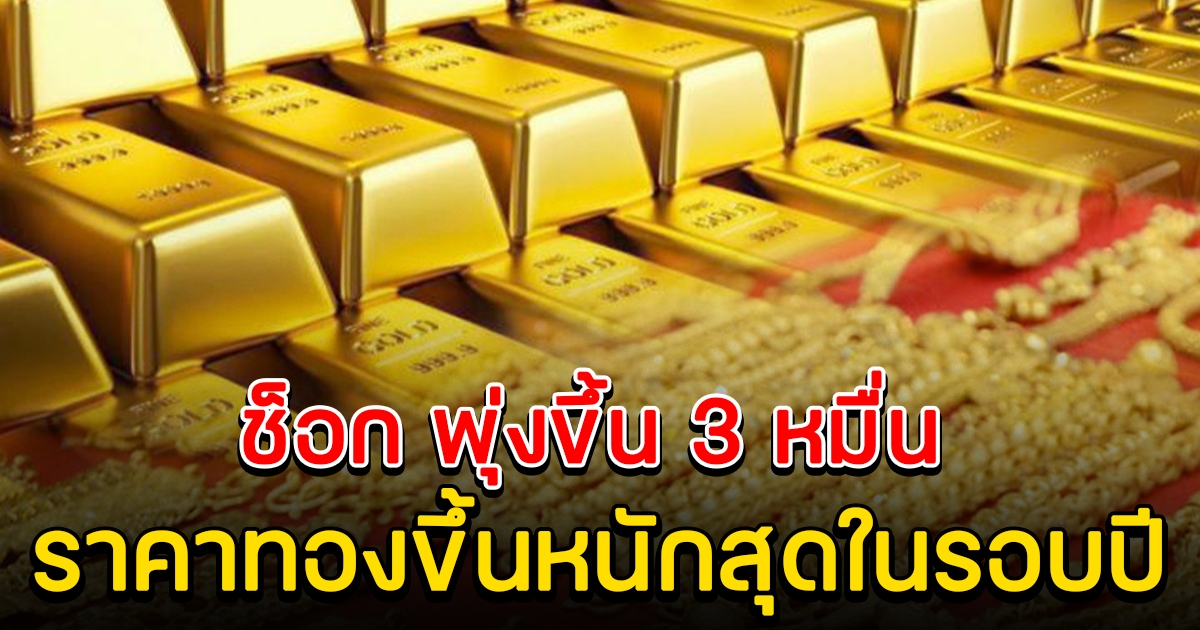 ราคาทอง ปรับอีกครั้ง พุ่งขึ้นหนักสุดในรอบปี