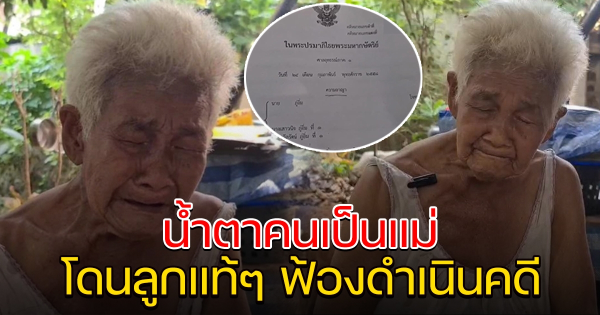 คุณยายวัย 83 ปี ถูกลูกแท้ๆ ฟ้องดำเนินคดี