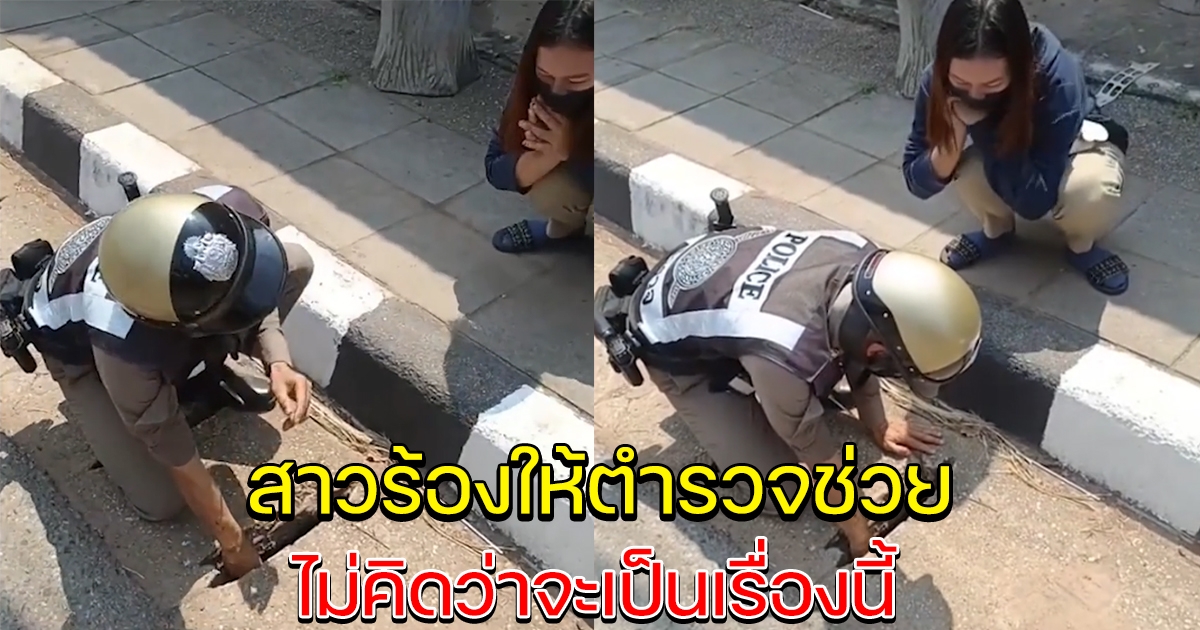 สาวร้องให้ตำรวจช่วย