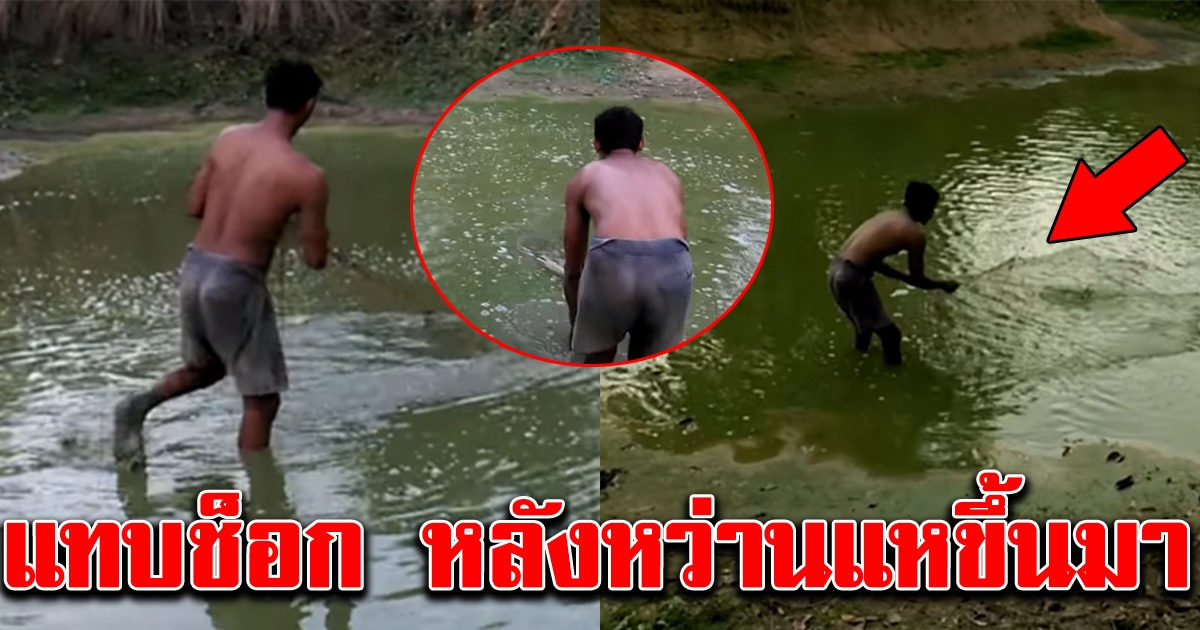 หนุ่มเห็นบึงน้ำนิ่งเขียวป้๊ด