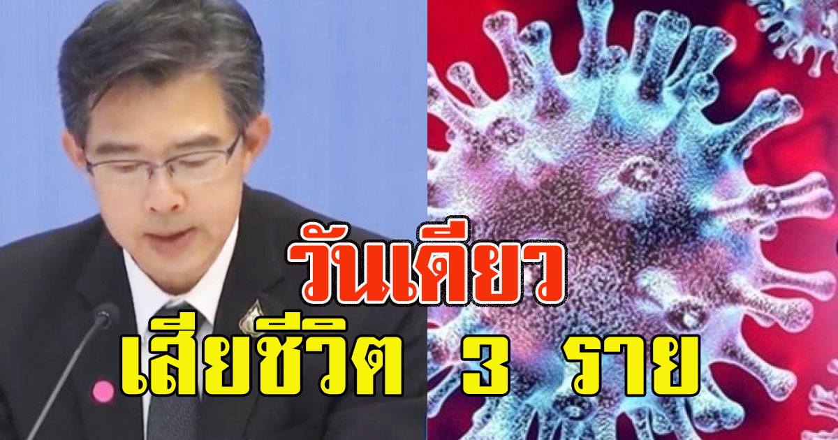 เสียชีวิต วันเดียว 3 ราย โควิด19 รวมเสียชีวิตทั้งหมด 4 ราย ติดเชื้อเพิ่ม 106 ยอดรวมสะสม 827 ราย