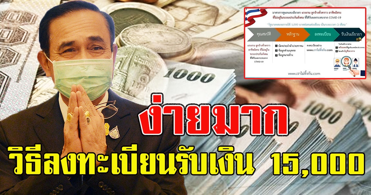 ง่ายมาก วิธีลงทะเบียนรับเงิน 15000