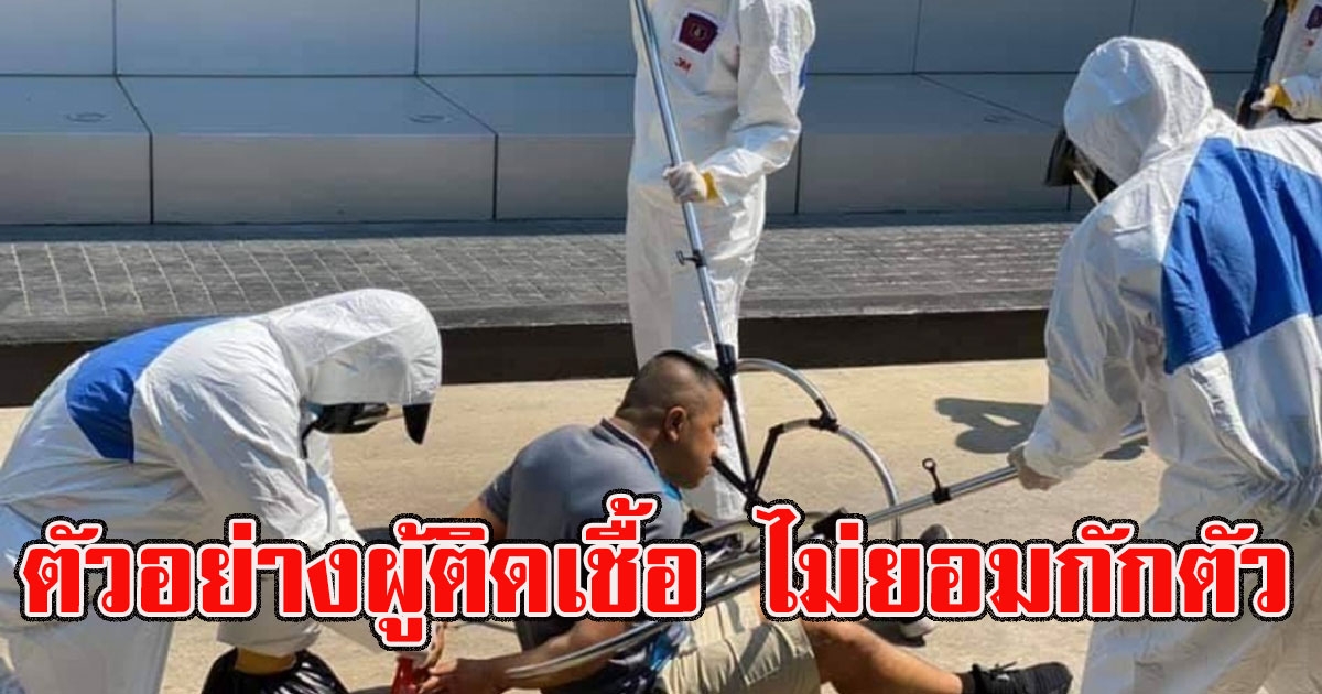 ตัวอย่างผู้ต้องสงสัยติดcovid19 ไม่ให้ความร่วมมือเจ้าหน้าที่