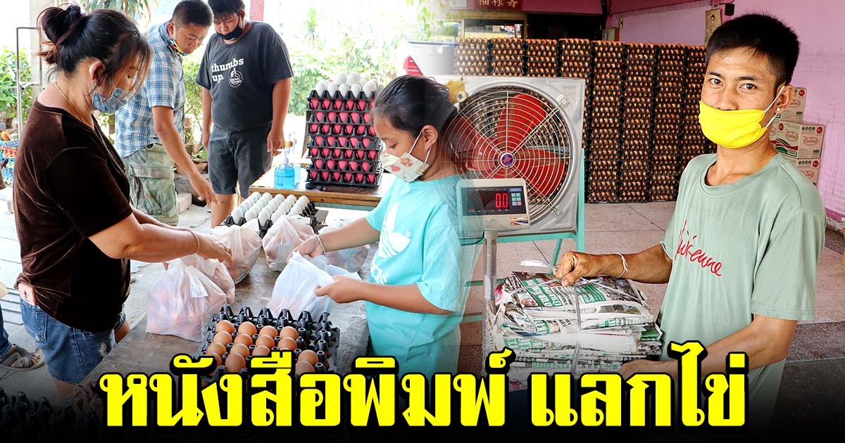 แม่ค้าขายไข่ ช่วยลูกค้าผ่านวิกฤตโควิด จัดโปรหนังสือพิมพ์ แลกไข่ได้