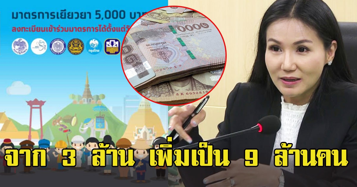 คนไทยเฮ ครม จัดเต็มจ่ายเงินช่วย 5000 จาก 3 ล้านคน เพิ่มเป็น 9 ล้านคน พร้อมขยายกลุ่มที่จะได้รับ