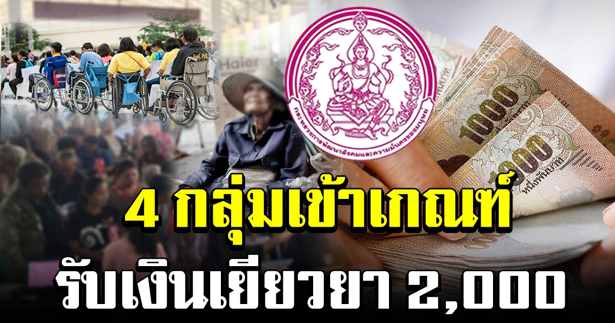 ประชาชน 4 กลุ่มเป้าหมาย ที่กระทรวง พม ให้สิทธิ เงินเยียวยา 2000