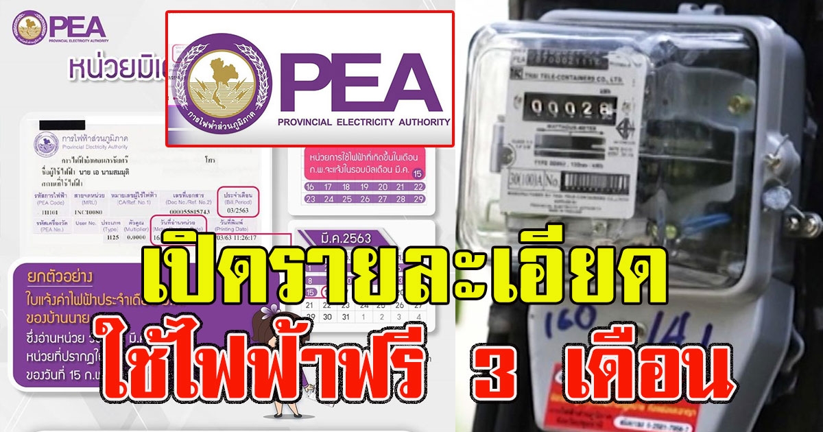 รีบเช็กเลย เปิดรายละเอียด ใช้ไฟฟ้าฟรี 3 เดือน ตามรหัสขึ้นต้น ดูที่เลข3ตัวหน้า