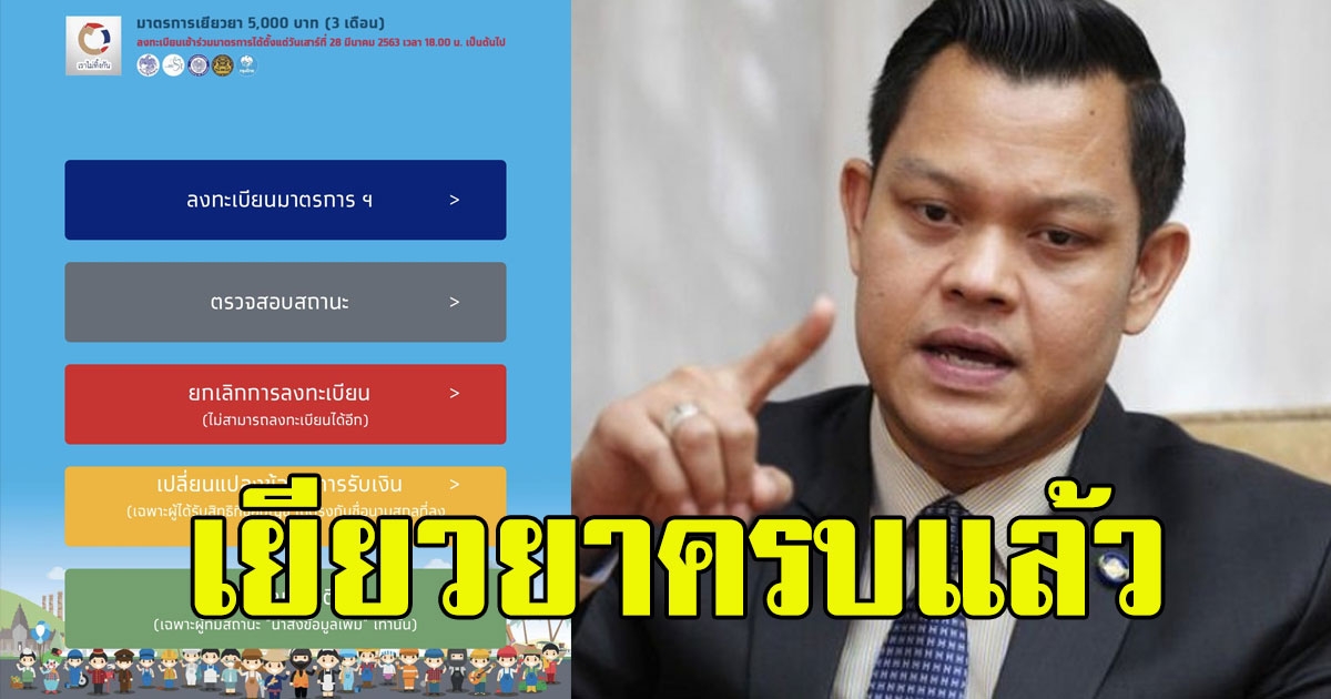 จ่ายเราไม่ทิ้งกันครบแล้ว 5.1 ล้านคน รอตรวจสอบอีก 1 ล้านคน