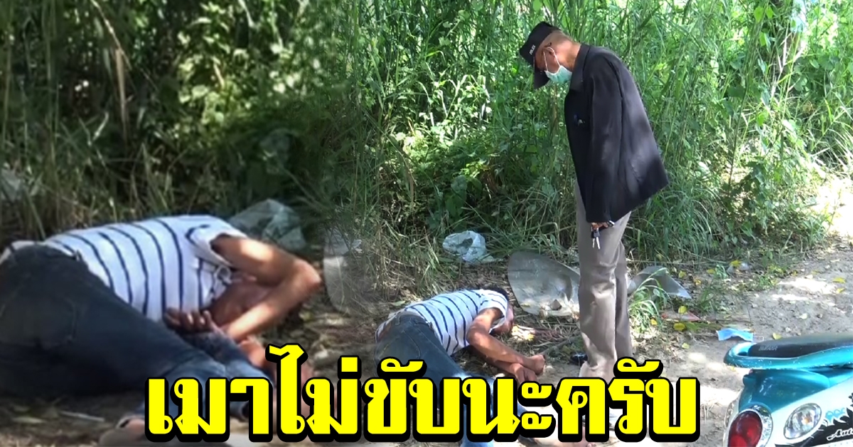 หนุ่มเมาไม่ขับ หลับอยู่ข้างทาง ตร พาไปนอนต่อที่โรงพัก