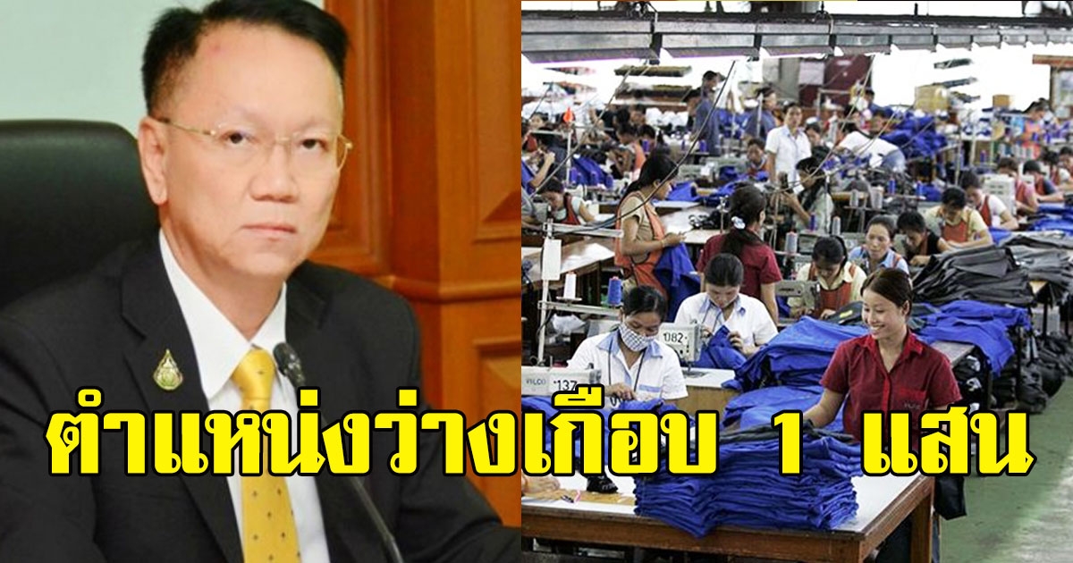 กระทรวงแรงงาน จัดให้ ตำแหน่งว่างเกือบ 1 แสนอัตรารับตั้งแต่ประถม ป ตรี