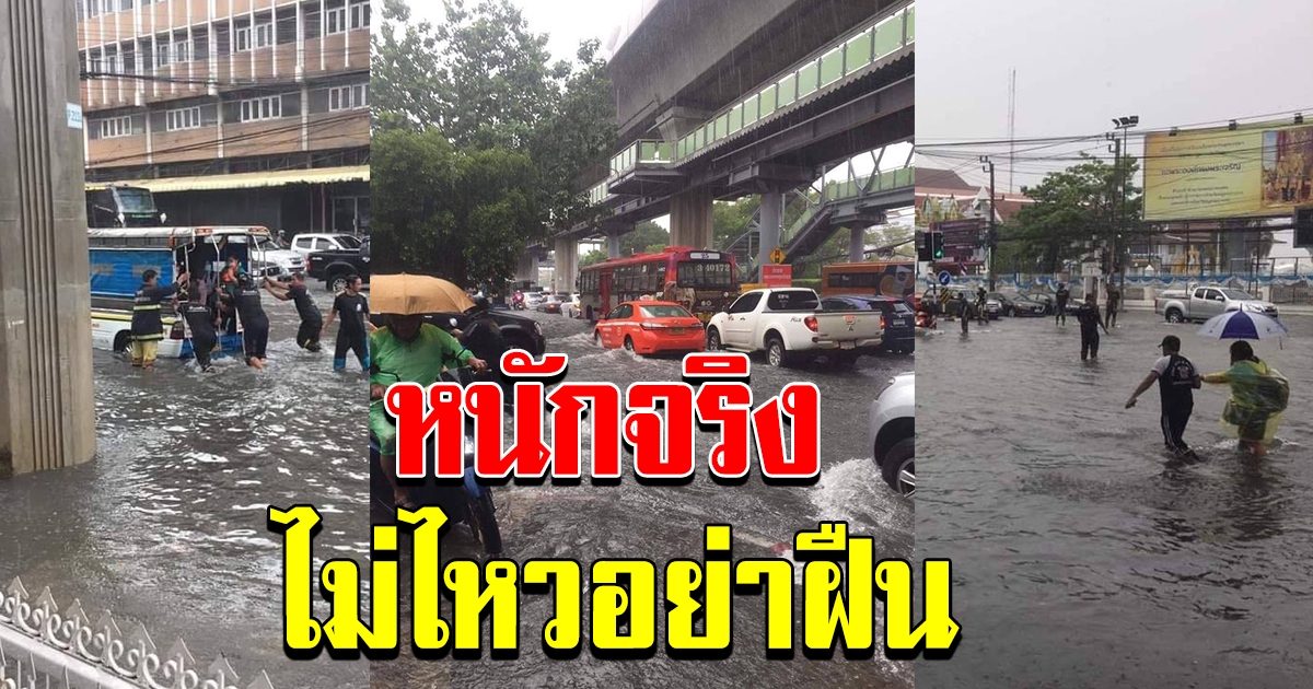 หนักจริง  น้ำท่วมขังหลังฝนตกหนัก