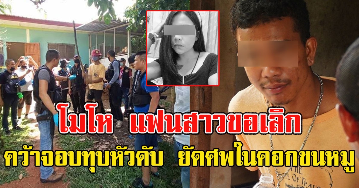 หนุ่มโมโห แฟนสาวขอเลิก คว้าจอบทุบหัวดับ ยัดศพในคอกขนหมู เตรียมเอาไปทิ้ง