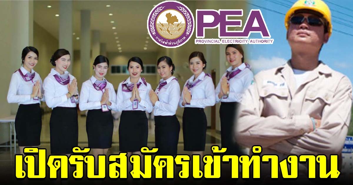 กฟภ. เปิดรับสมัครสอบคัดเลือก บุคคลภายนอก เข้าทำงาน