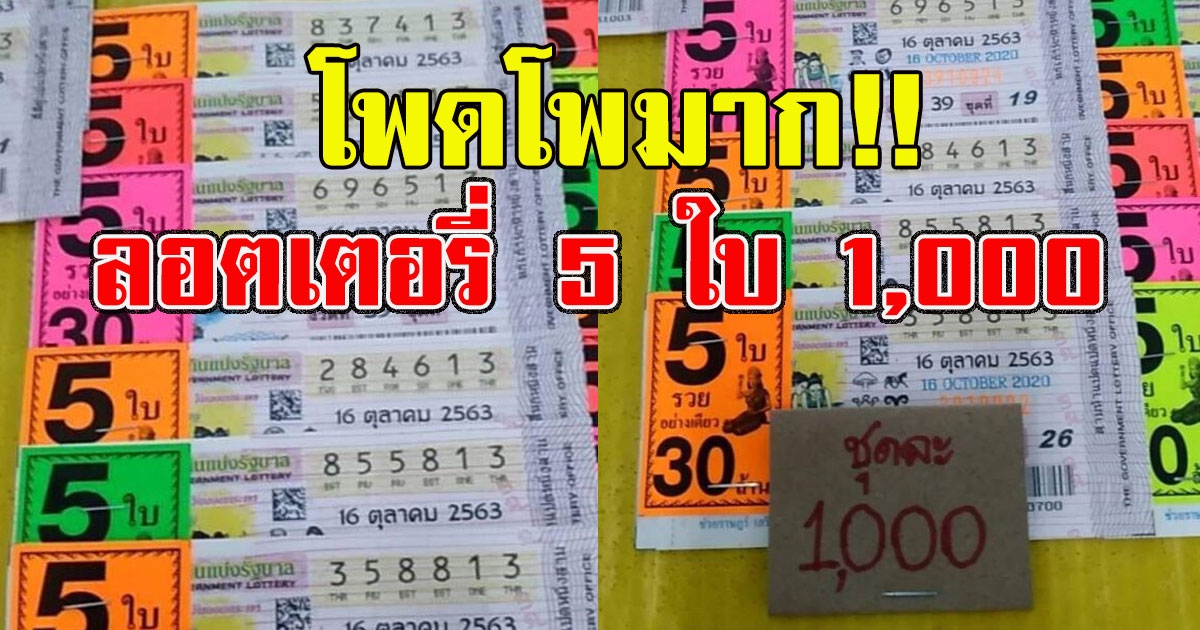 โพดโพมาก หนุ่มเจอลอตเตอรี่ 5 ใบ 1,000