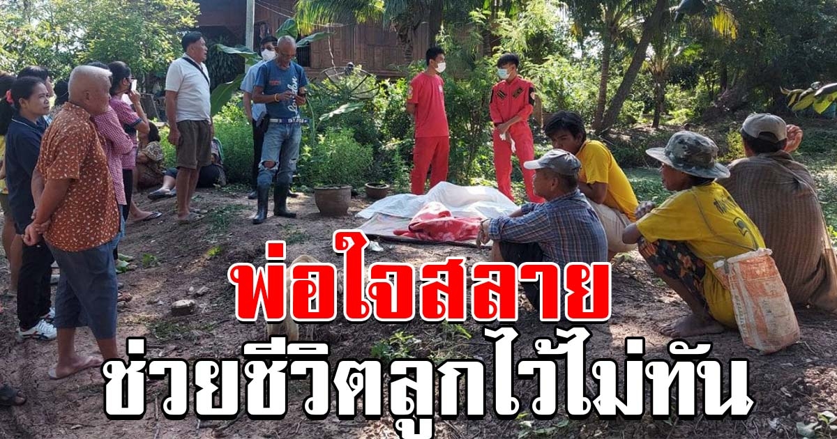 พ่อใจสลาย เห็นลูกจมน้ำ รีบโดดลงไปช่วย แต่สุดท้ายก็สายเกินไป