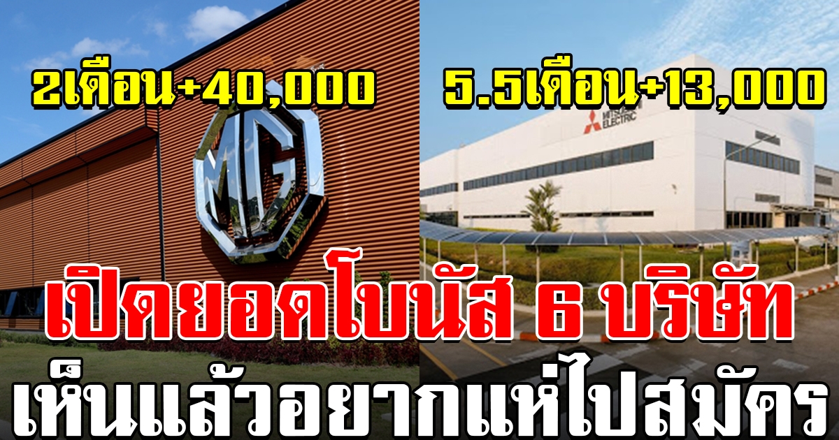 เผยยอดโบนัส ปี 63 ของ 6 บริษัท