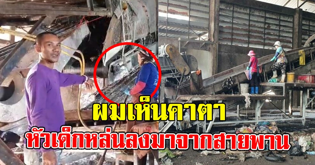 คนงานเล่านาที เห็นหัวเด็ก ในโรงงานขยะ