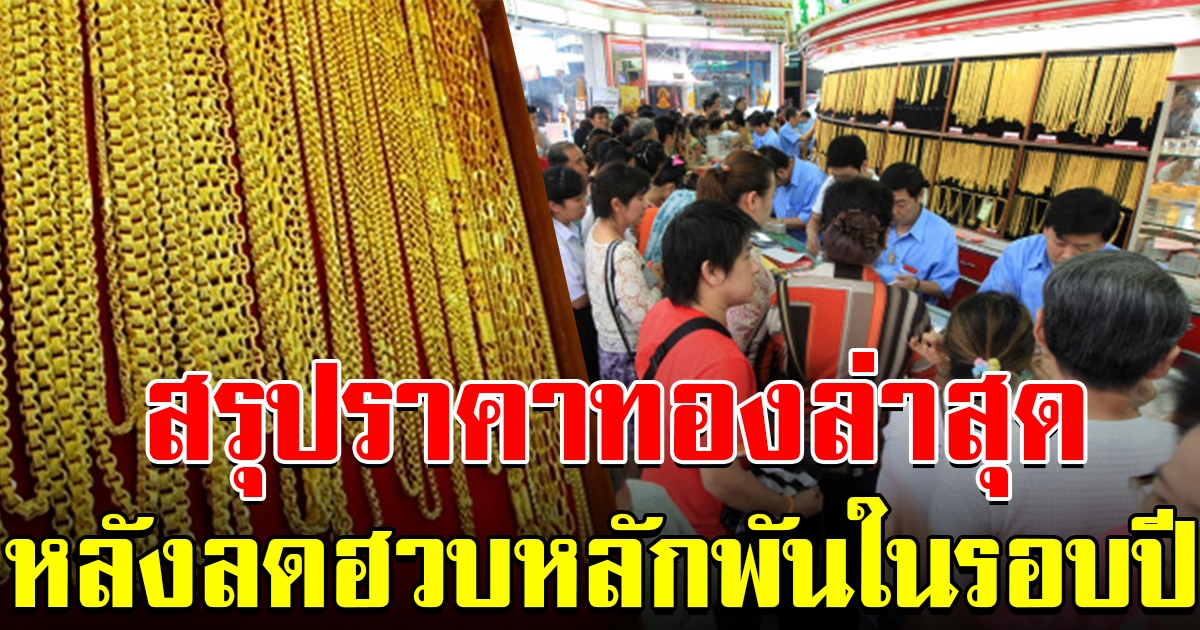 สรุปราคาทองล่าสุด หลังลดฮวบหลักพัน ในรอบปี