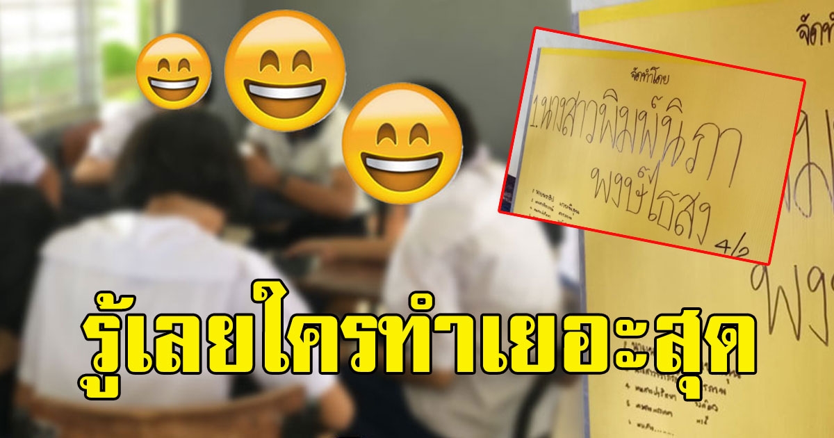 สาวส่งงานกลุ่มที่ครูให้ทำ เขียนชื่อผู้จัดทำมีใครบ้าง งานนี้รู้เลยว่าใครเป็นคนทำ