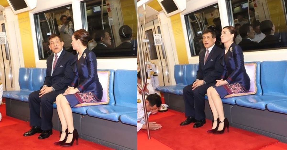 ในหลวง-พระราชินี เปิดรถไฟฟ้าสาย เฉลิมรัชมงคล ประทับรถไฟฟ้าพระที่นั่ง