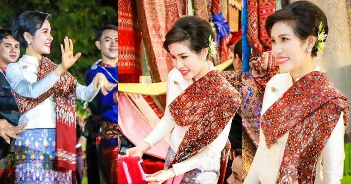 งดงาม เจ้าคุณพระสินีนาฏ สวมชุดผ้าไหมแพรวา ร่วมฟ้อนรำกับชาวกาฬสินธุ์อบอุ่น