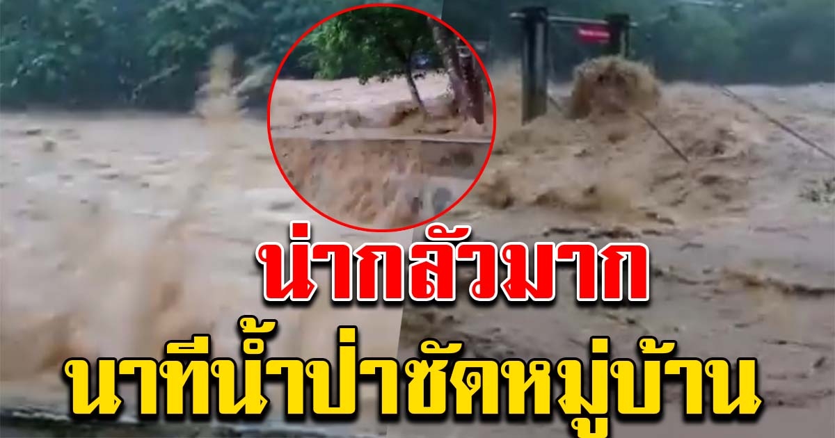 คลิปนาที น้ำป่าไหลหลาก