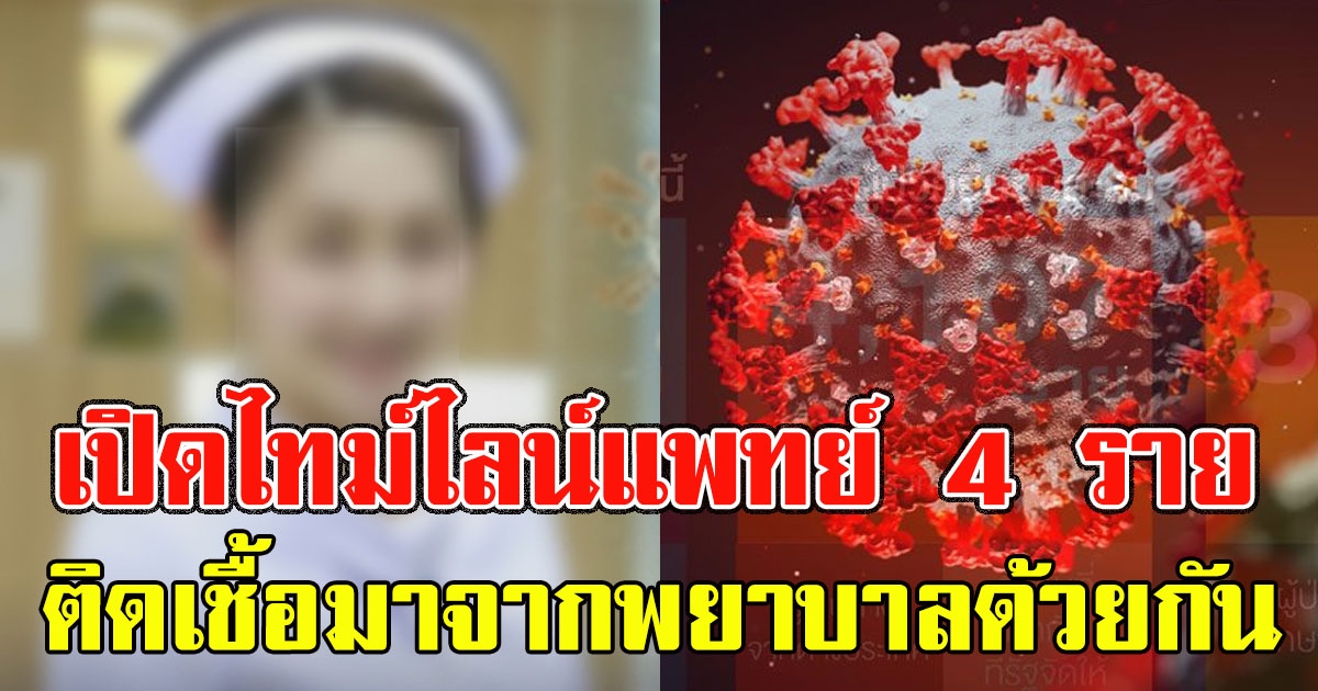 เปิดไทม์ไลน์ติดเชื้อของบุคลากรทางการแพทย์ 4 ราย พบรับเชื้อมาจากพยาบาลด้วยกัน