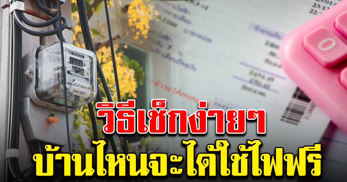 วิธีเช็กสิทธิ์ บ้านไหนได้ใช้ไฟฟรี 2 เดือน