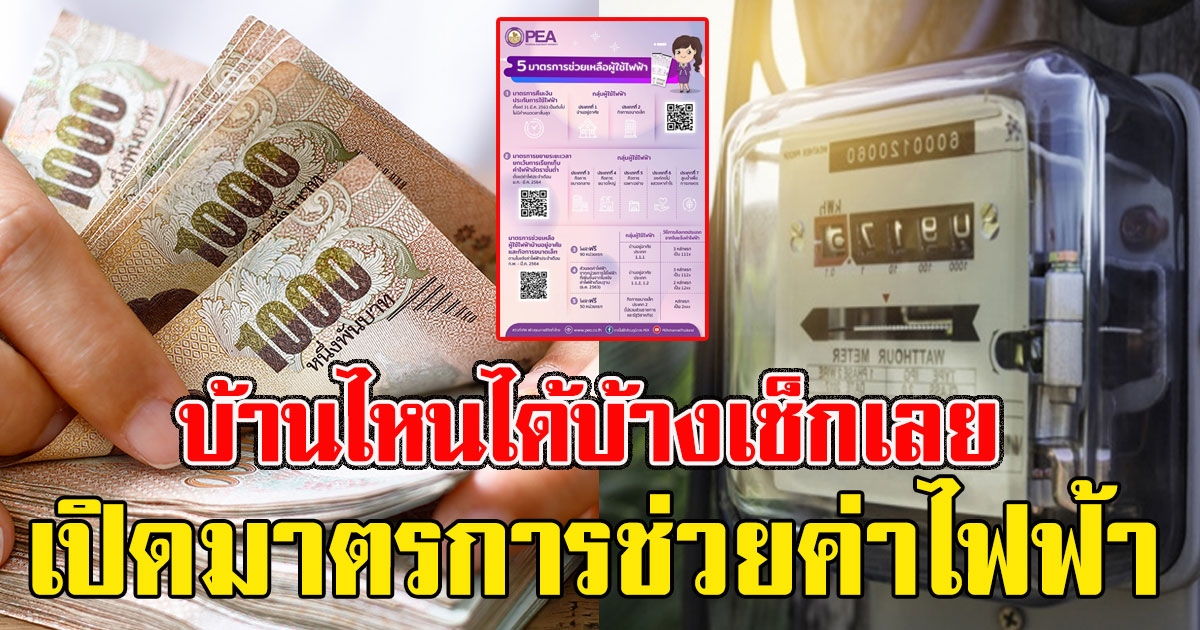 เปิดมาตรการช่วยค่าไฟฟ้า บ้านไหนได้บ้างเช็กเลย