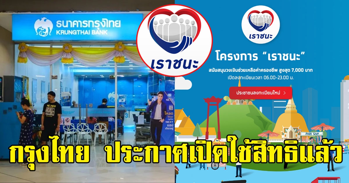 กรุงไทย ประกาศเปิดใช้สิทธิ เราชนะ กลุ่มบัตรคนจน แล้ว