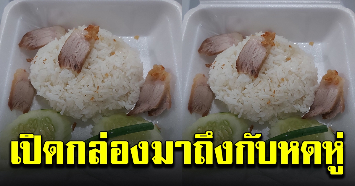 สาวสั่งข้าวกล่องมากิน