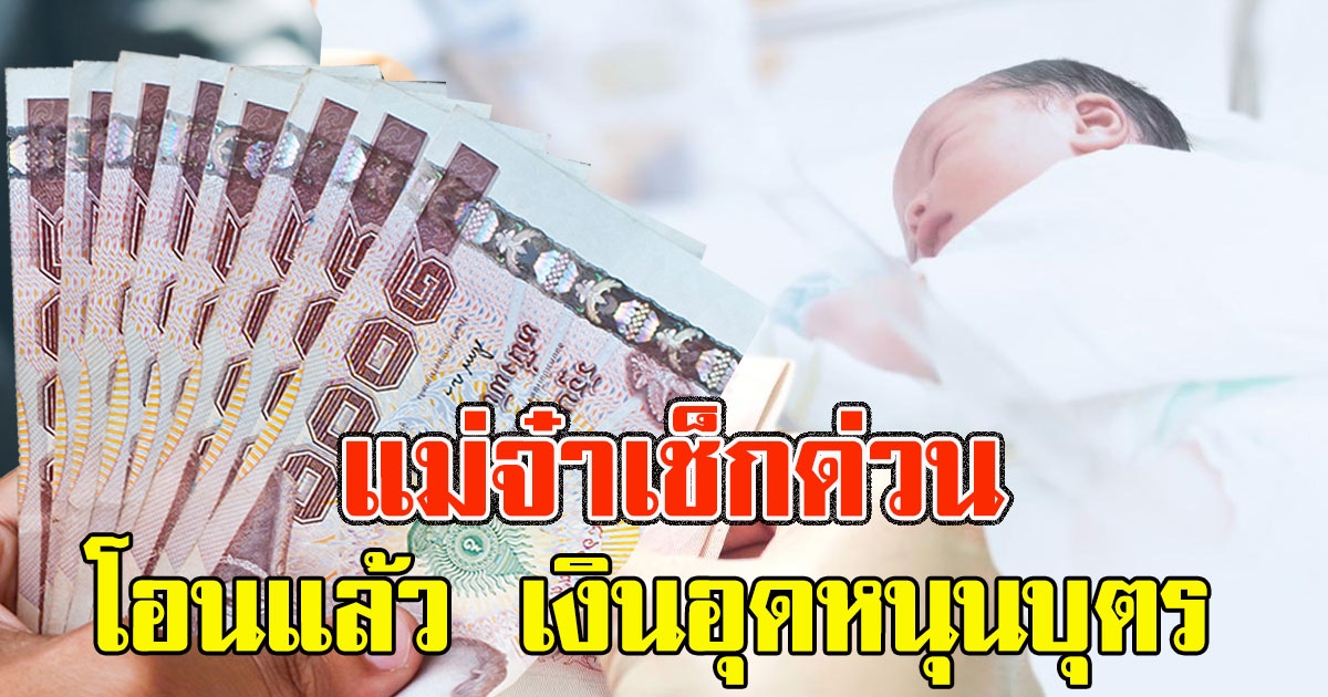 แม่จ๋าเช็กด่วน โอนแล้ว เงินอุดหนุนบุตร