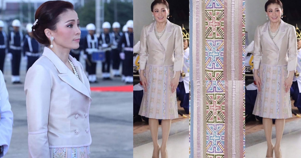 ที่มาฉลองพระองค์ พระราชินี สุดงดงาม พระภูษา ผ้าปักชาวเขาเผ่าม้ง